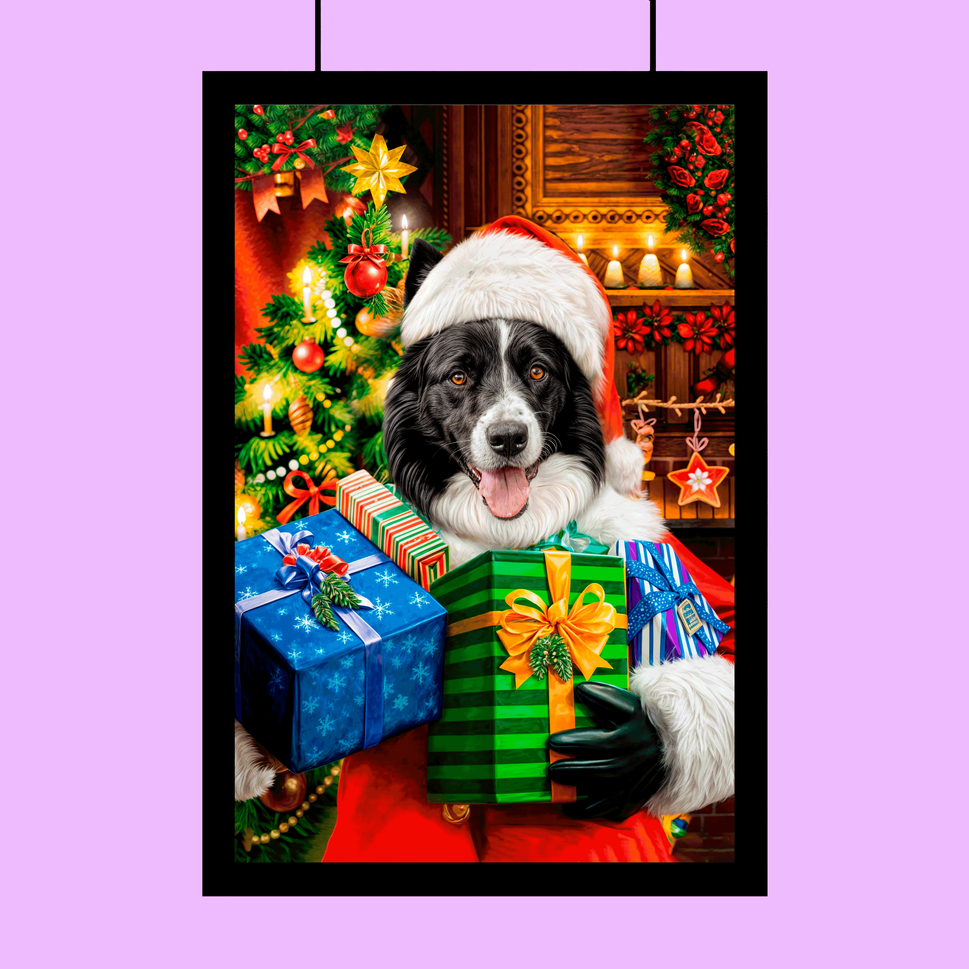 Holiday Cheer Pet Portrait – Santa’s Little Gift Giver